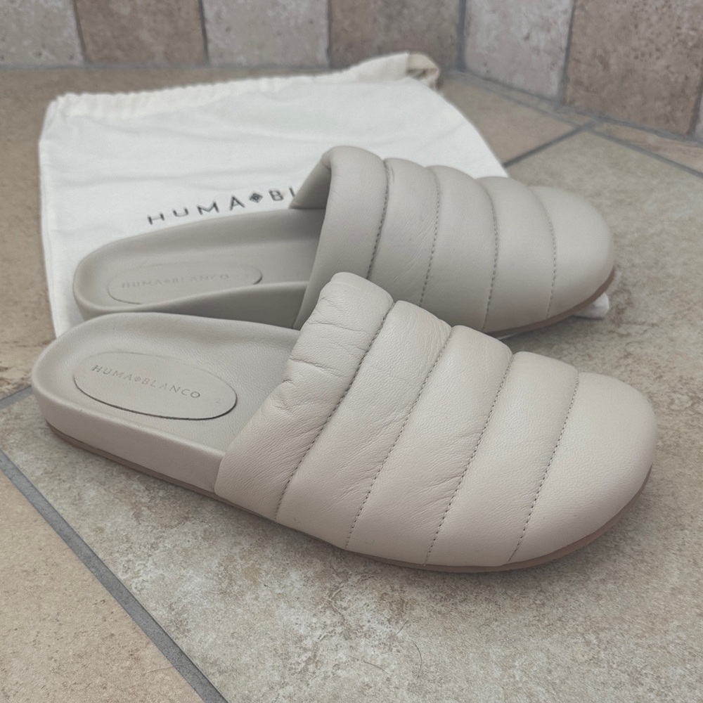 Huma Blanco Quilted Leather Clogs, size 42 - Picture 5 of 7